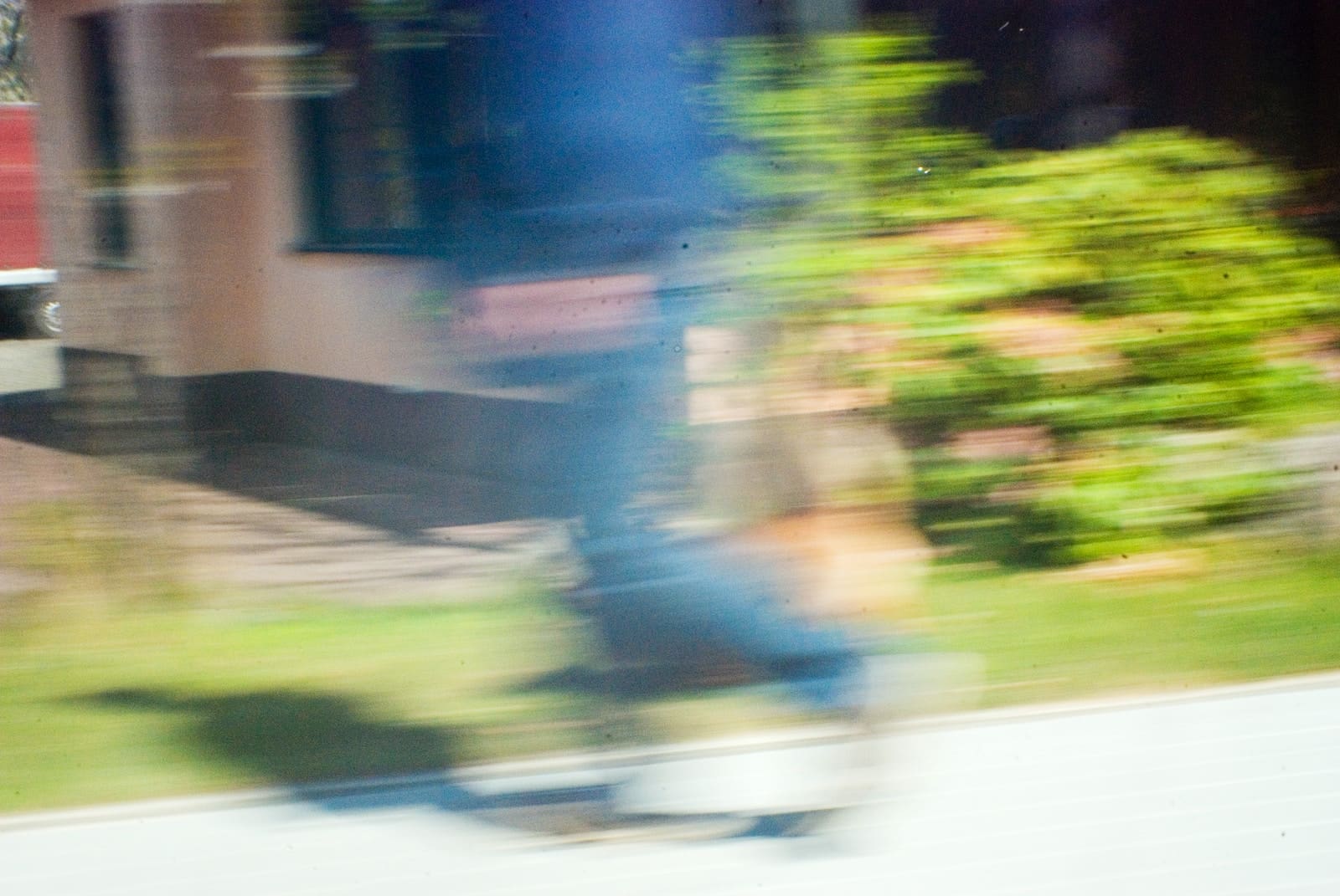 blurry image of a person walking